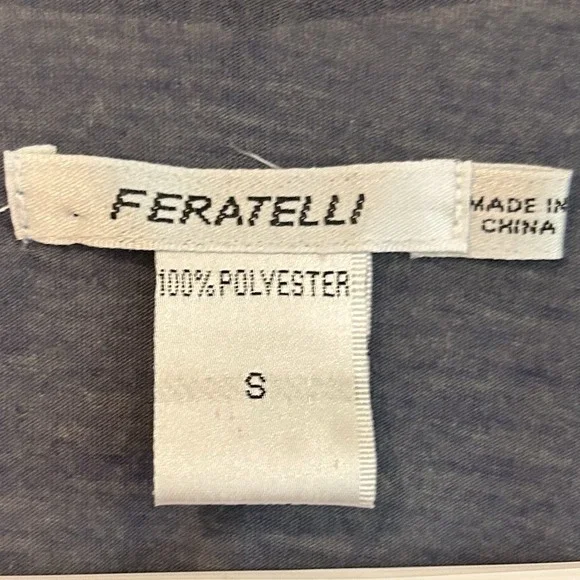 Blue Fairy Sheer Sleeveless Blouse Sz S Asymmetrical Hem Overlay Embroidered - Picture 4 of 12